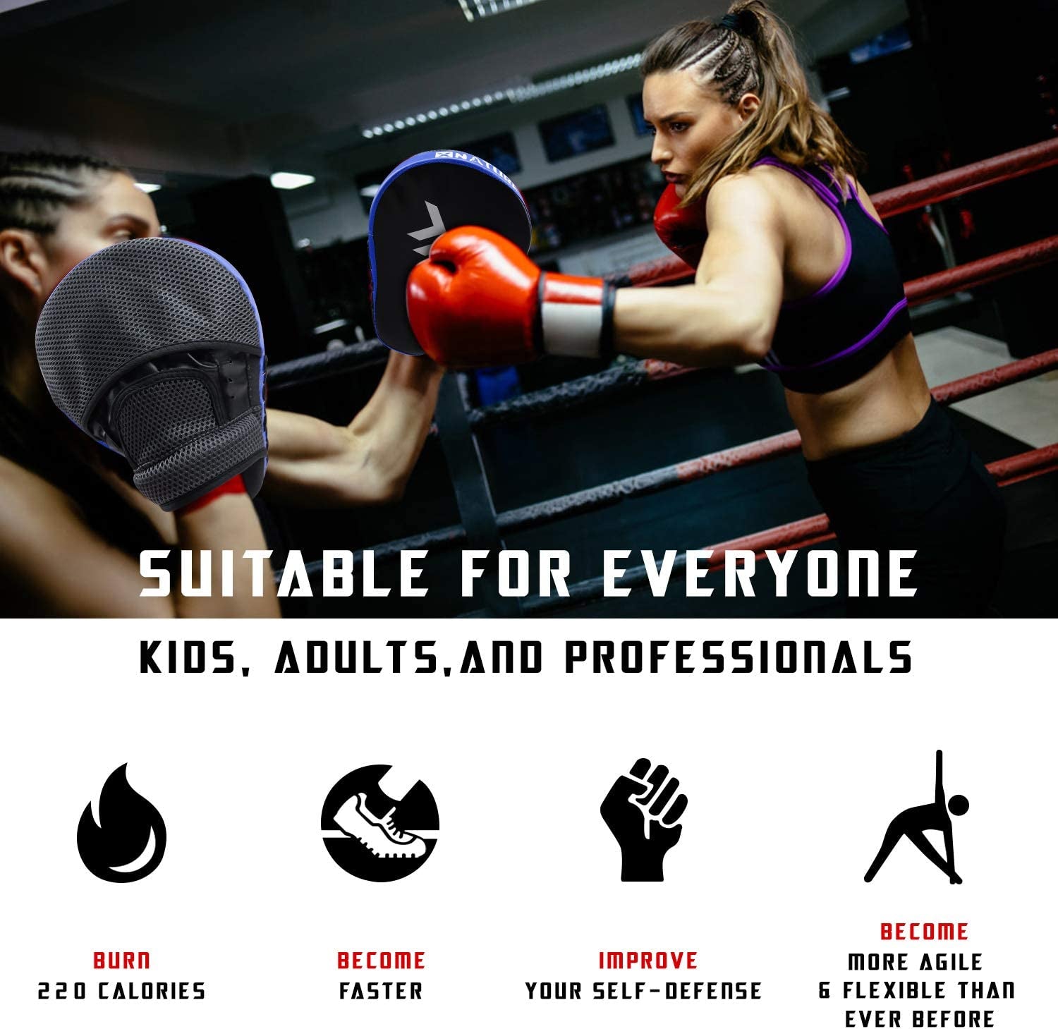 1 paire de cibles boxer, adaptées à l'entraînement aux sports de combat 1 paire de cibles boxer, adaptées à l'entraînement aux sports de combat